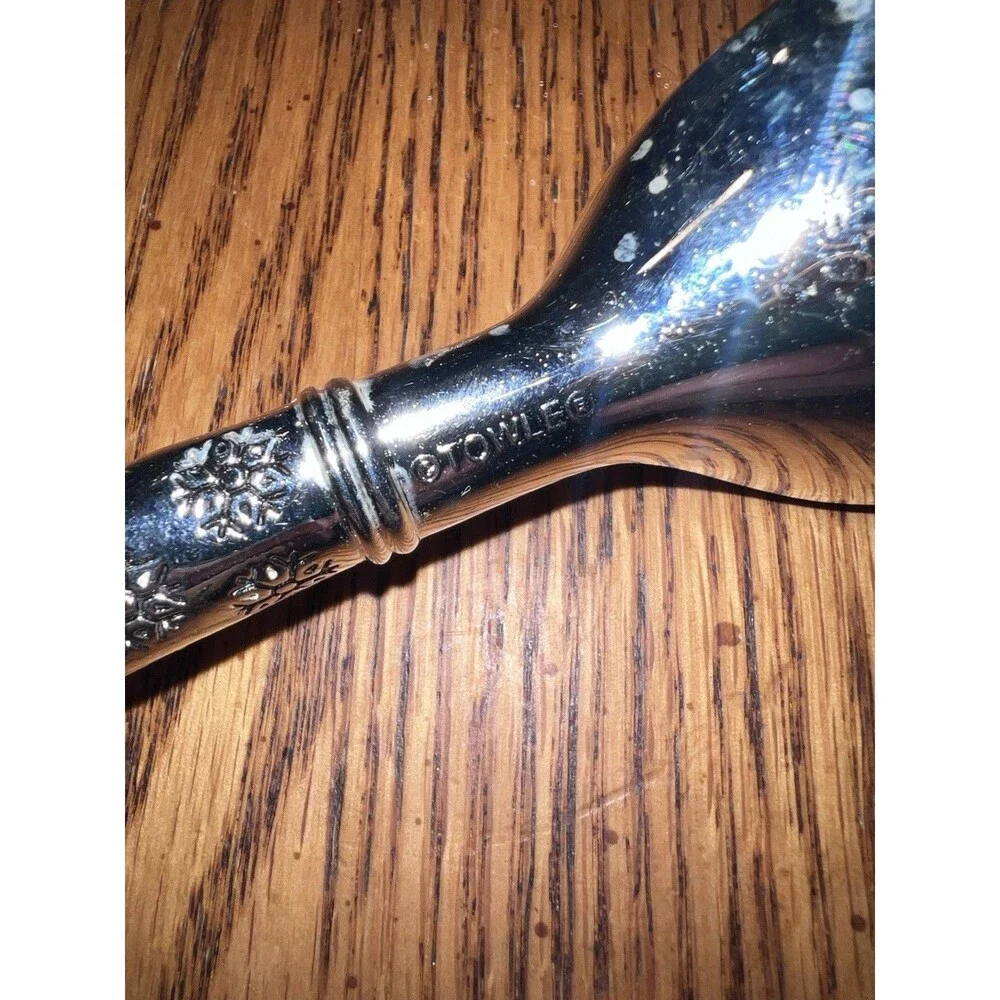 VTG Towle Christmas Ice Cream Scooper Scoop Silver Snowflake Design Rare Piece